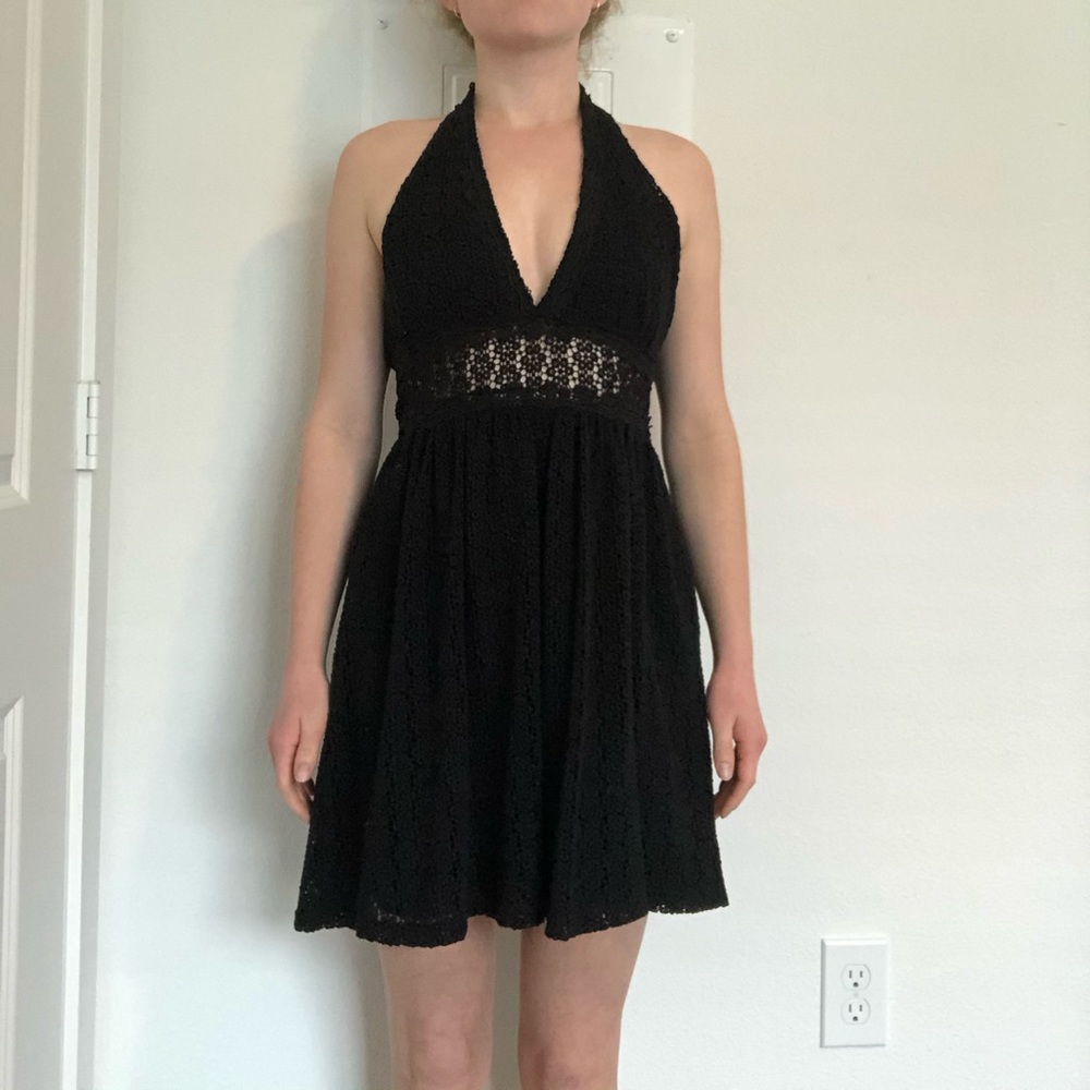 Free People Eyelet Halter Dress